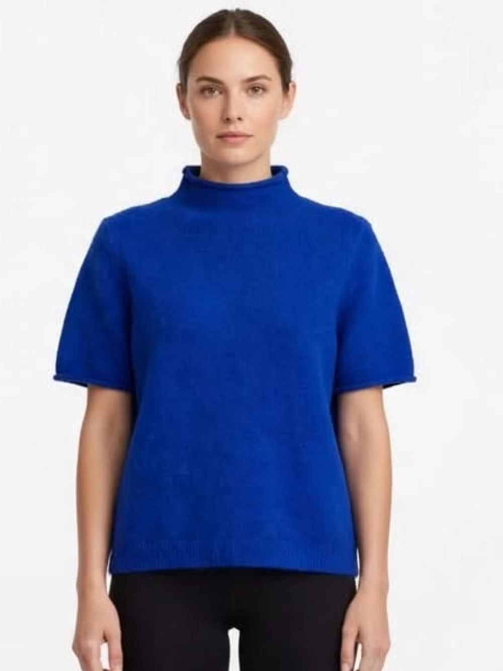 Love By Design Women's Short-Sleeve Turtleneck Sweater - Royal Blue